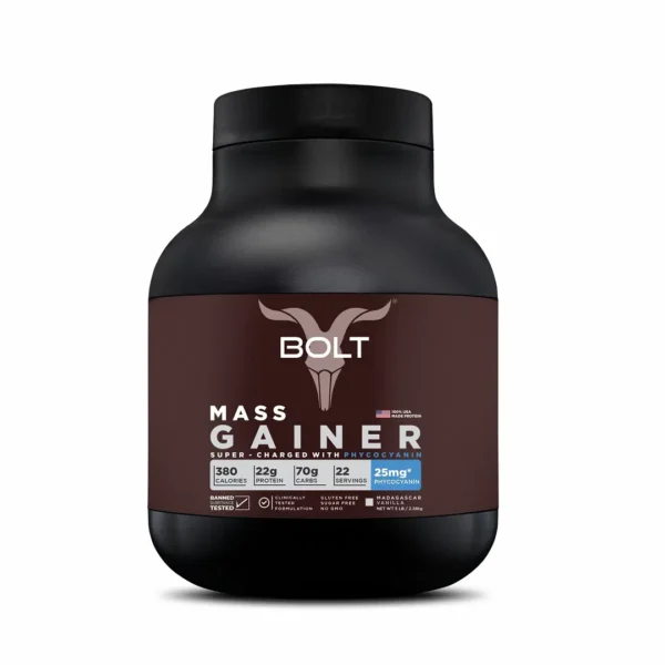 Bolt Mass Gainer LOOT Super-Charged With Phycocyanin For Muscle Gainer & Weight Gain Objectives | 5 lb, 2.68 kg